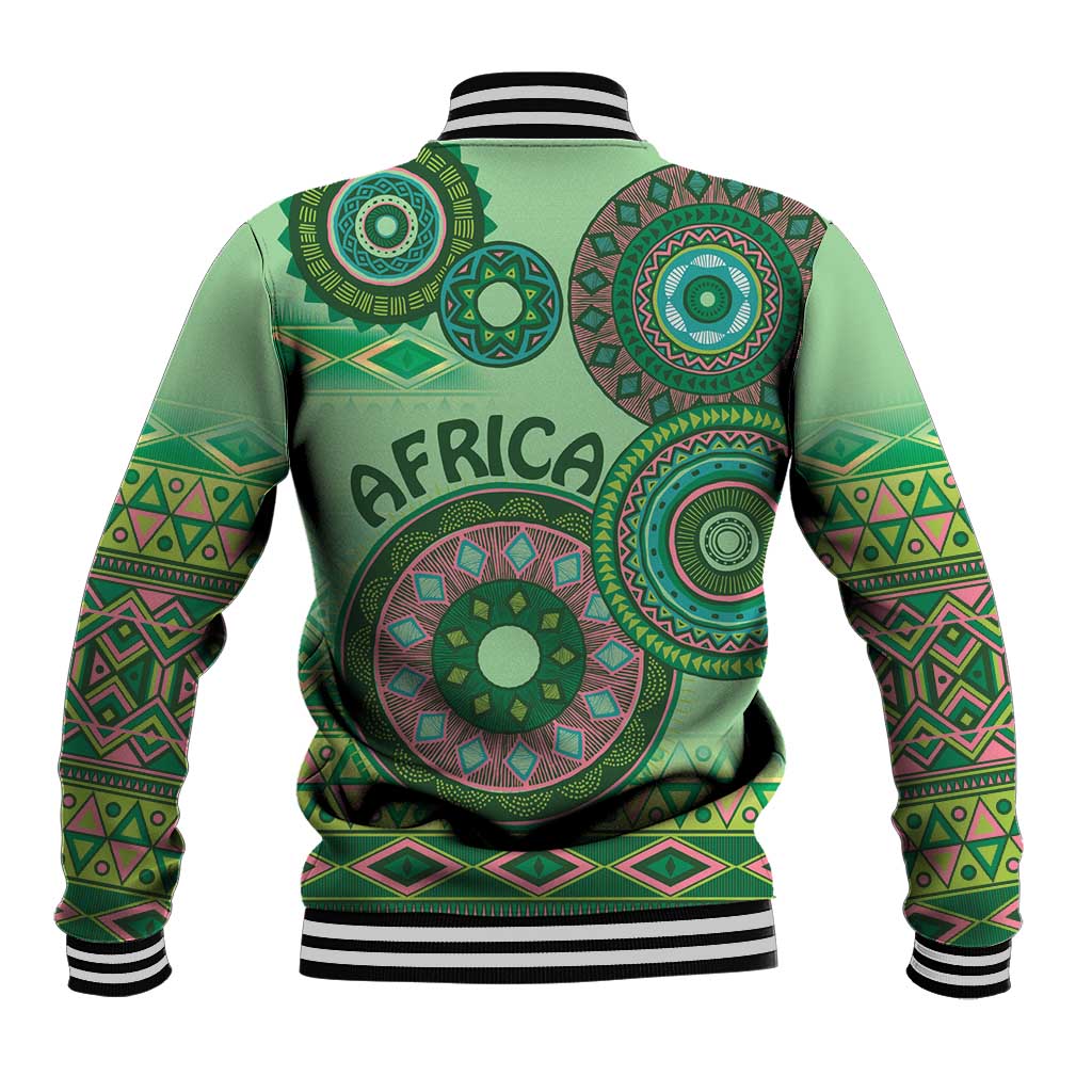 Africa Tribal Traditional Pattern Baseball Jacket Green Motif LT9 - Wonder Print Shop