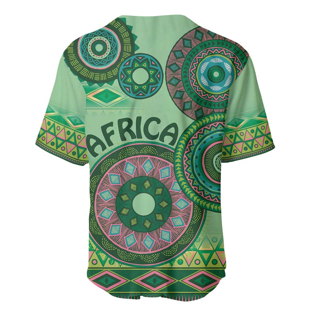 Africa Tribal Traditional Pattern Baseball Jersey Green Motif LT9 - Wonder Print Shop