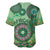 Africa Tribal Traditional Pattern Baseball Jersey Green Motif LT9 - Wonder Print Shop