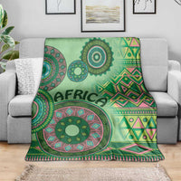 Africa Tribal Traditional Pattern Blanket Green Motif