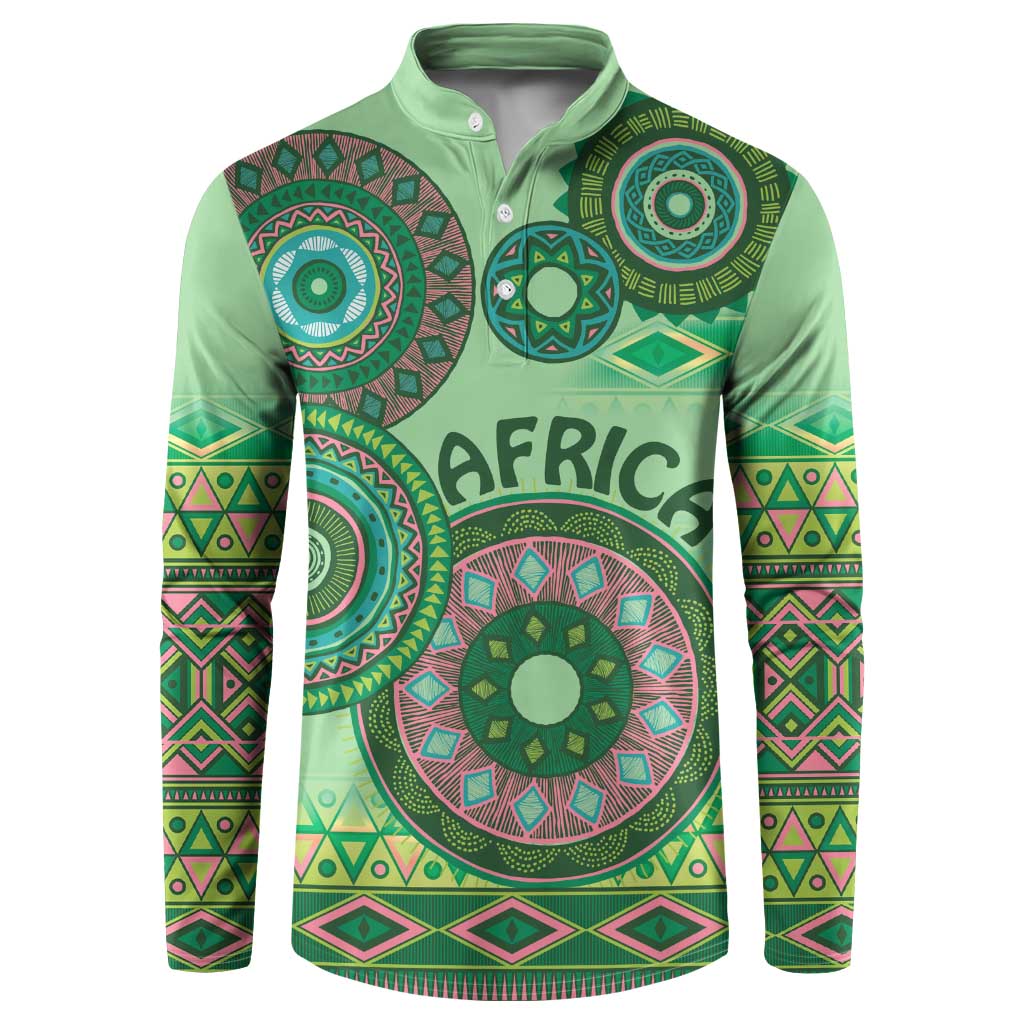 Africa Tribal Traditional Pattern Button Sweatshirt Green Motif LT9 - Wonder Print Shop