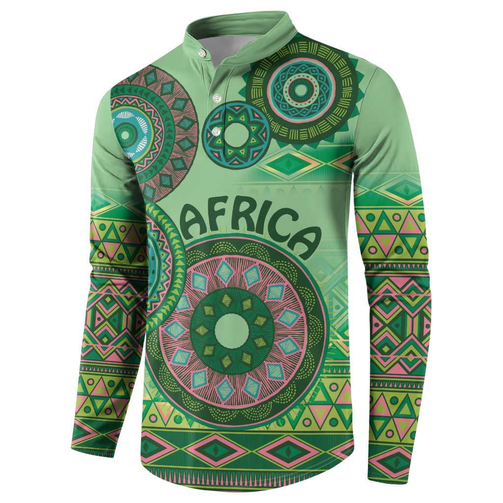 Africa Tribal Traditional Pattern Button Sweatshirt Green Motif LT9 - Wonder Print Shop