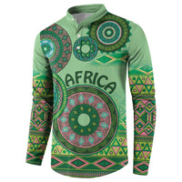 Africa Tribal Traditional Pattern Button Sweatshirt Green Motif LT9 - Wonder Print Shop