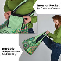 Africa Tribal Traditional Pattern Grocery Bag Green Motif