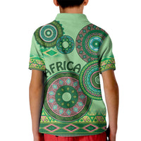 Africa Tribal Traditional Pattern Kid Polo Shirt Green Motif - Wonder Print Shop