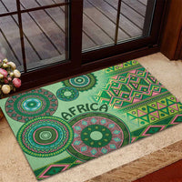 Africa Tribal Traditional Pattern Rubber Doormat Green Motif - Wonder Print Shop