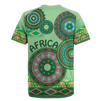 Africa Tribal Traditional Pattern Rugby Jersey Green Motif - Wonder Print Shop