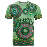 Africa Tribal Traditional Pattern T Shirt Green Motif - Wonder Print Shop