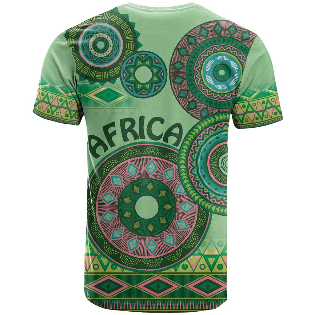 Africa Tribal Traditional Pattern T Shirt Green Motif - Wonder Print Shop