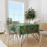 Africa Tribal Traditional Pattern Tablecloth Green Motif - Wonder Print Shop