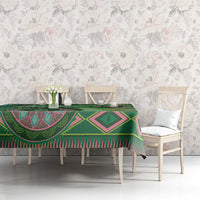 Africa Tribal Traditional Pattern Tablecloth Green Motif - Wonder Print Shop