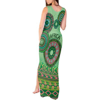 Africa Tribal Traditional Pattern Tank Maxi Dress Green Motif - Wonder Print Shop