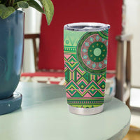 Africa Tribal Traditional Pattern Tumbler Cup Green Motif - Wonder Print Shop
