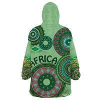 Africa Tribal Traditional Pattern Wearable Blanket Hoodie Green Motif - Wonder Print Shop