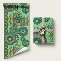 Africa Tribal Traditional Pattern Wrapping Paper Green Motif - Wonder Print Shop