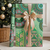 Africa Tribal Traditional Pattern Wrapping Paper Green Motif - Wonder Print Shop