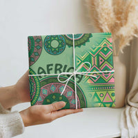 Africa Tribal Traditional Pattern Wrapping Paper Green Motif - Wonder Print Shop
