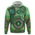 Africa Tribal Traditional Pattern Zip Hoodie Green Motif - Wonder Print Shop