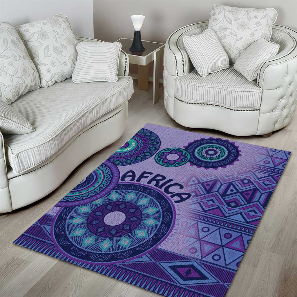 Africa Tribal Traditional Pattern Area Rug Purple Motif LT9 - Wonder Print Shop