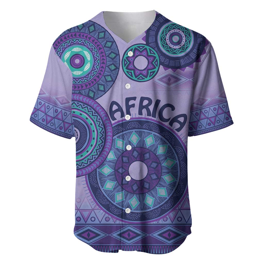 Africa Tribal Traditional Pattern Baseball Jersey Purple Motif LT9 - Wonder Print Shop