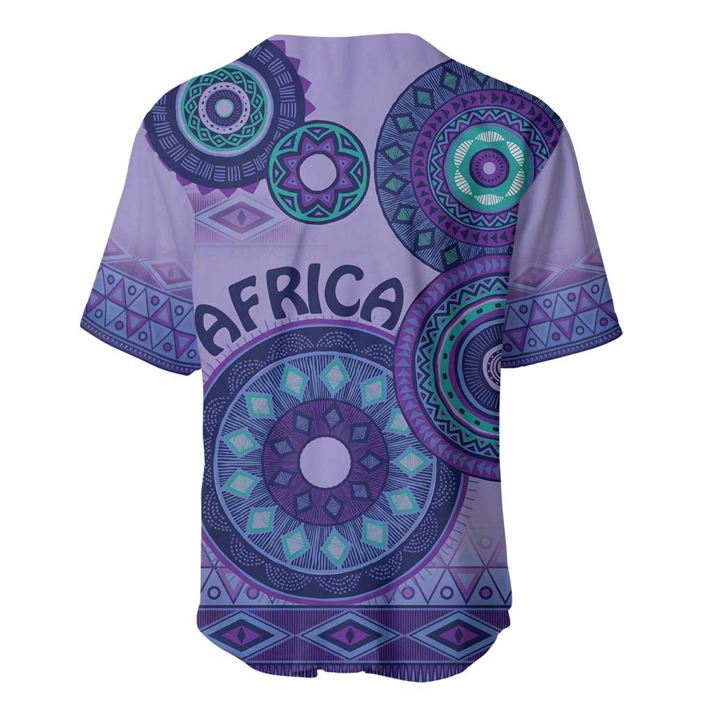 Africa Tribal Traditional Pattern Baseball Jersey Purple Motif LT9 - Wonder Print Shop