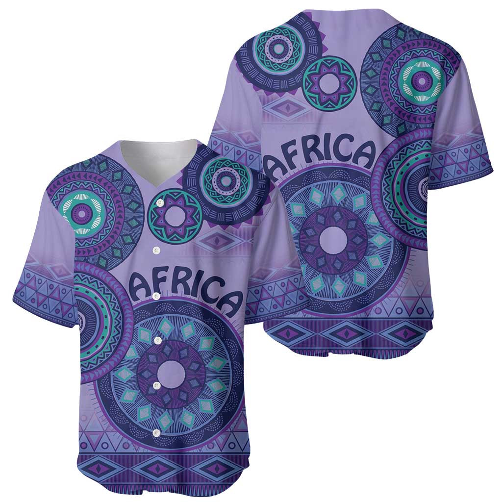 Africa Tribal Traditional Pattern Baseball Jersey Purple Motif LT9 - Wonder Print Shop