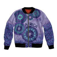 Africa Tribal Traditional Pattern Bomber Jacket Purple Motif LT9 - Wonder Print Shop