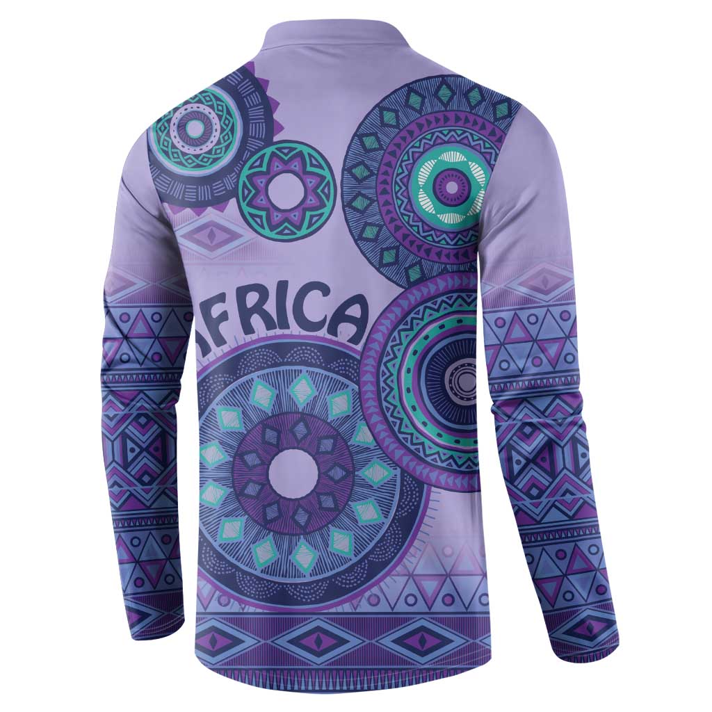 Africa Tribal Traditional Pattern Button Sweatshirt Purple Motif LT9 - Wonder Print Shop