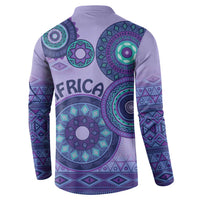 Africa Tribal Traditional Pattern Button Sweatshirt Purple Motif LT9 - Wonder Print Shop