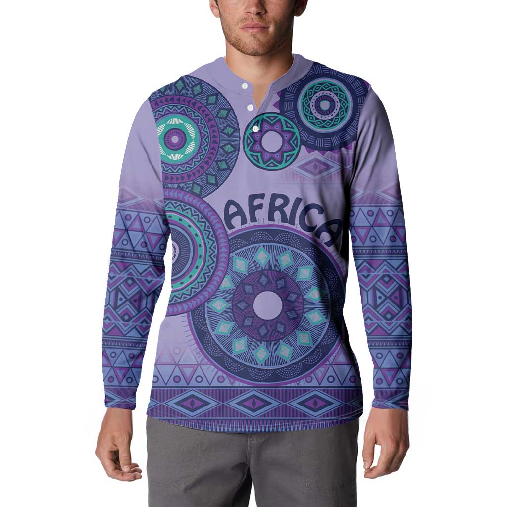 Africa Tribal Traditional Pattern Button Sweatshirt Purple Motif LT9 - Wonder Print Shop