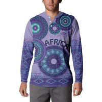 Africa Tribal Traditional Pattern Button Sweatshirt Purple Motif LT9 - Wonder Print Shop