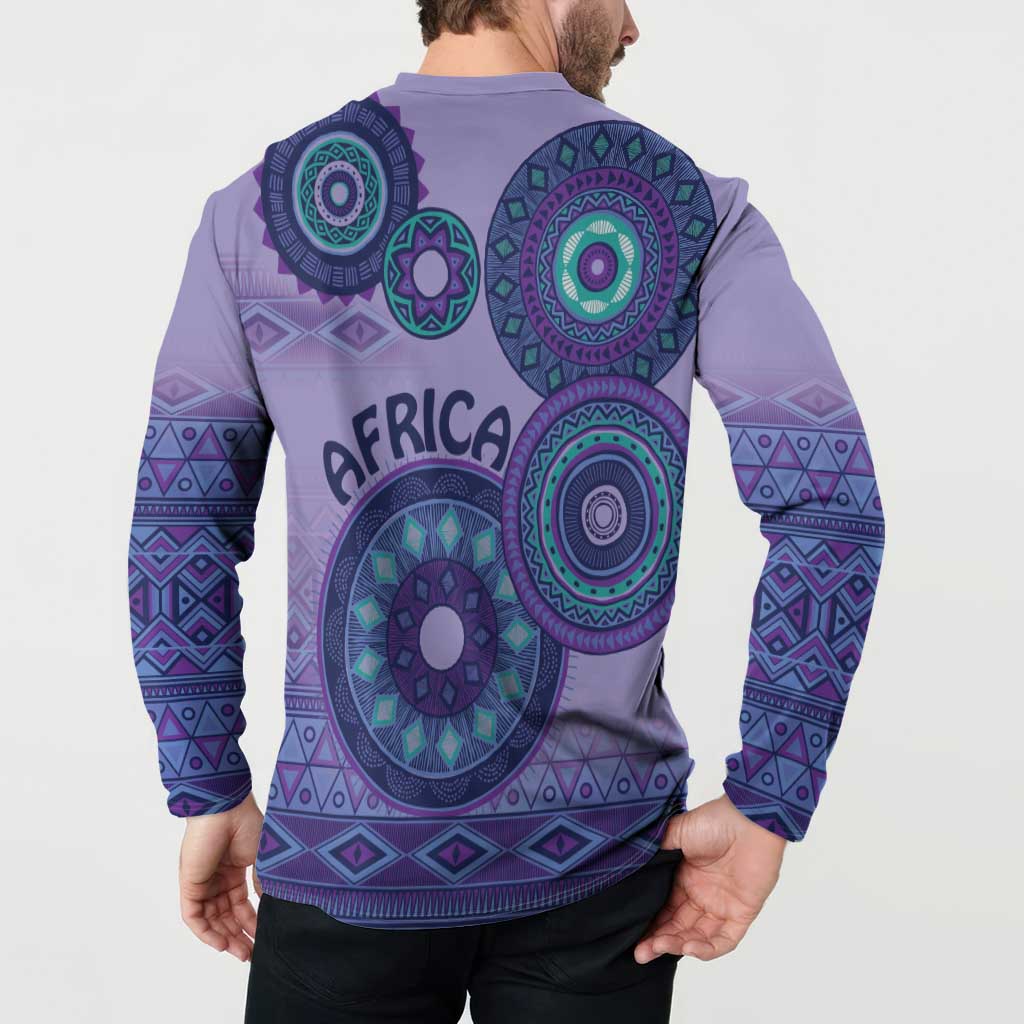 Africa Tribal Traditional Pattern Button Sweatshirt Purple Motif LT9 - Wonder Print Shop