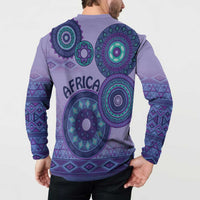 Africa Tribal Traditional Pattern Button Sweatshirt Purple Motif LT9 - Wonder Print Shop