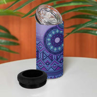 Africa Tribal Traditional Pattern 4 in 1 Can Cooler Tumbler Purple Motif LT9 - Wonder Print Shop