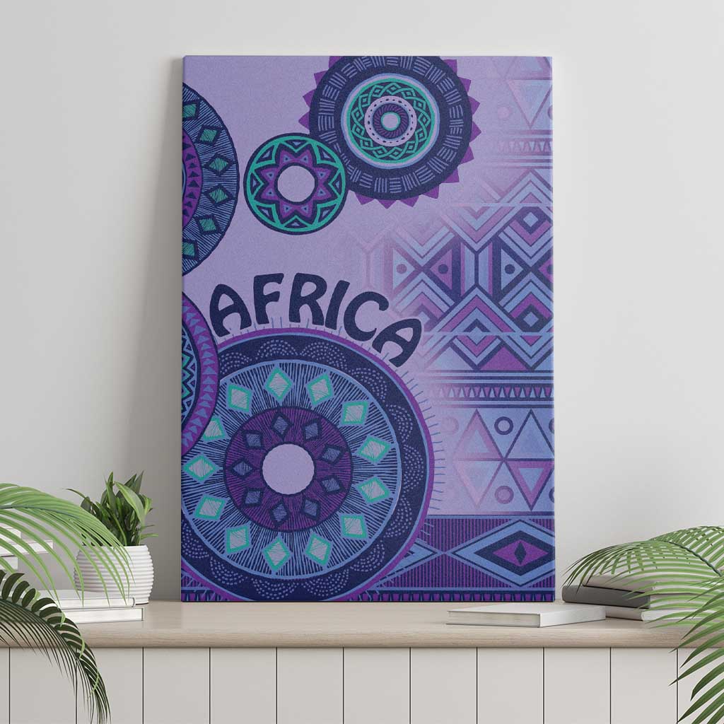 Africa Tribal Traditional Pattern Canvas Wall Art Purple Motif LT9 - Wonder Print Shop