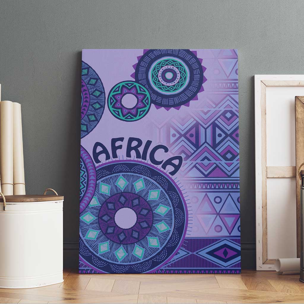 Africa Tribal Traditional Pattern Canvas Wall Art Purple Motif LT9 - Wonder Print Shop