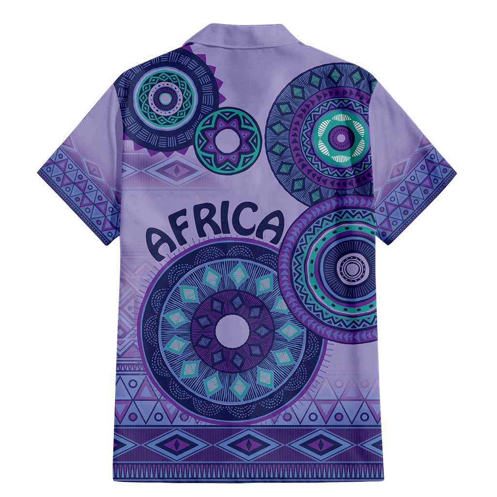 Africa Tribal Traditional Pattern Family Matching Mermaid Dress and Hawaiian Shirt Purple Motif LT9 - Wonder Print Shop