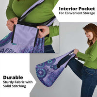 Africa Tribal Traditional Pattern Grocery Bag Purple Motif