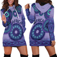 Africa Tribal Traditional Pattern Hoodie Dress Purple Motif - Wonder Print Shop