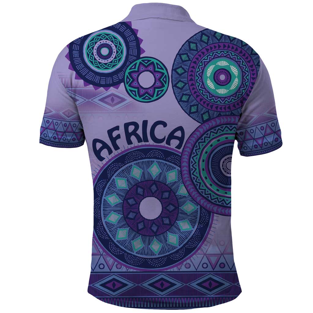 Africa Tribal Traditional Pattern Polo Shirt Purple Motif - Wonder Print Shop