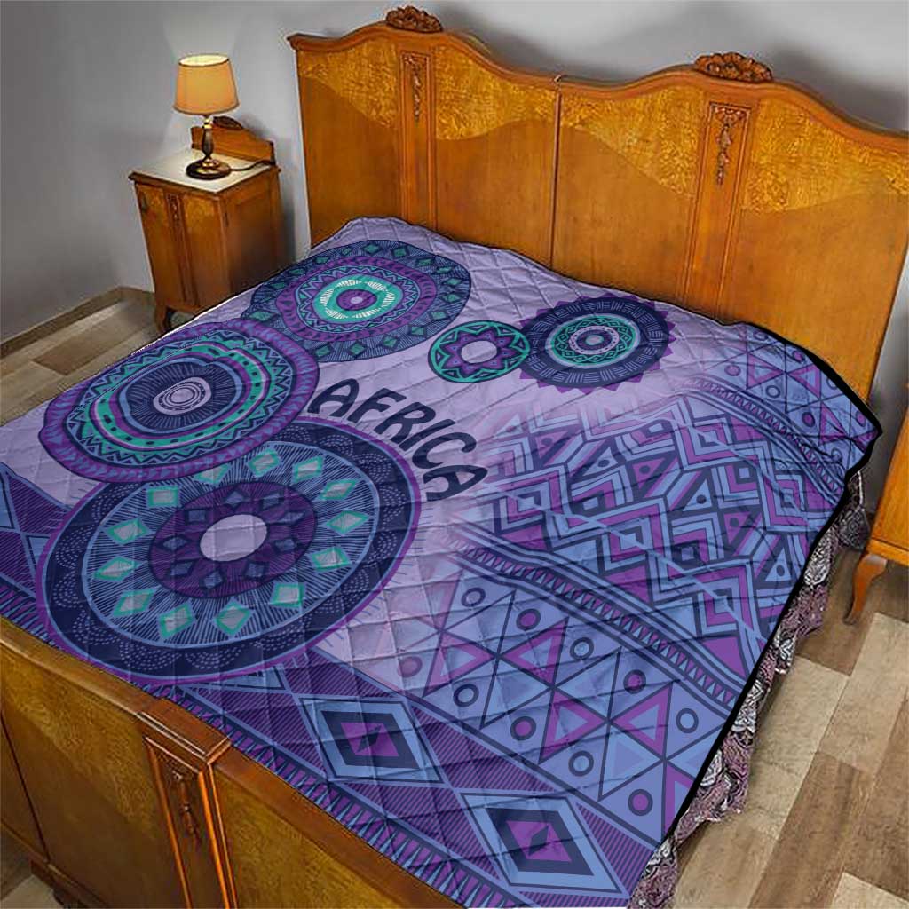 Africa Tribal Traditional Pattern Quilt Purple Motif - Wonder Print Shop