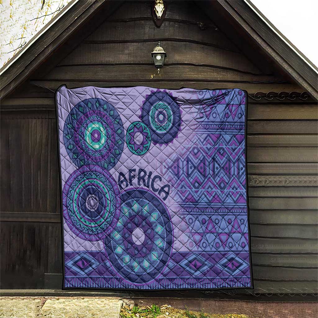 Africa Tribal Traditional Pattern Quilt Purple Motif - Wonder Print Shop