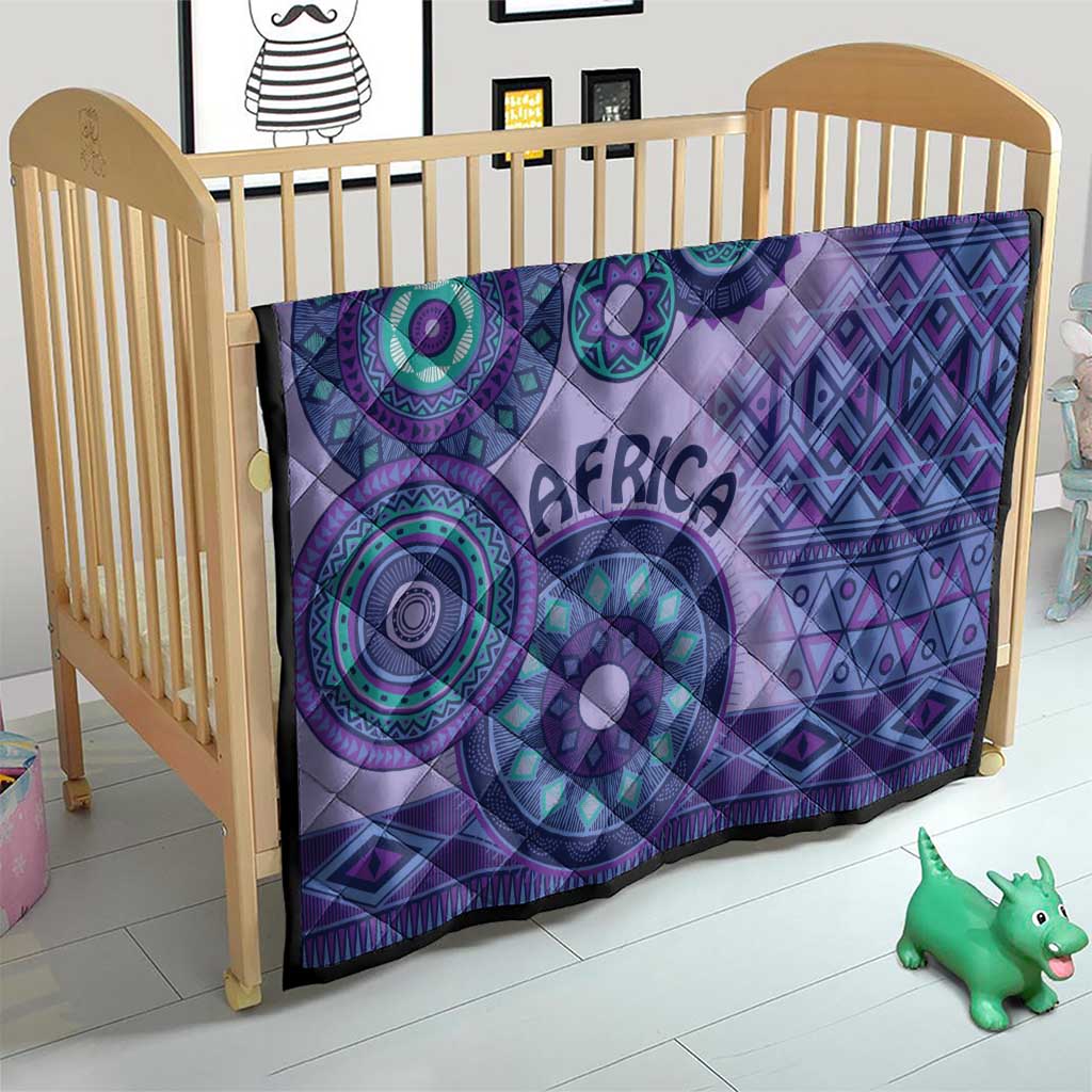 Africa Tribal Traditional Pattern Quilt Purple Motif - Wonder Print Shop