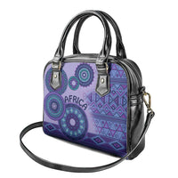 Africa Tribal Traditional Pattern Shoulder Handbag Purple Motif
