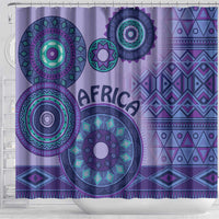 Africa Tribal Traditional Pattern Shower Curtain Purple Motif
