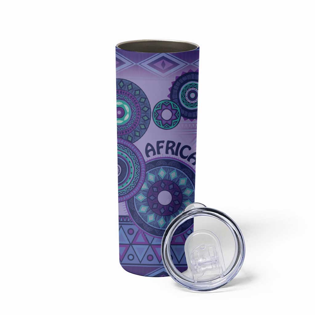 Africa Tribal Traditional Pattern Skinny Tumbler Purple Motif - Wonder Print Shop
