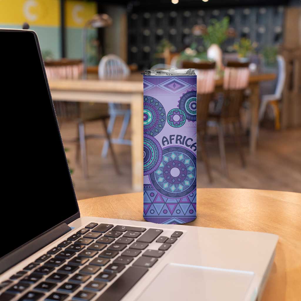 Africa Tribal Traditional Pattern Skinny Tumbler Purple Motif - Wonder Print Shop