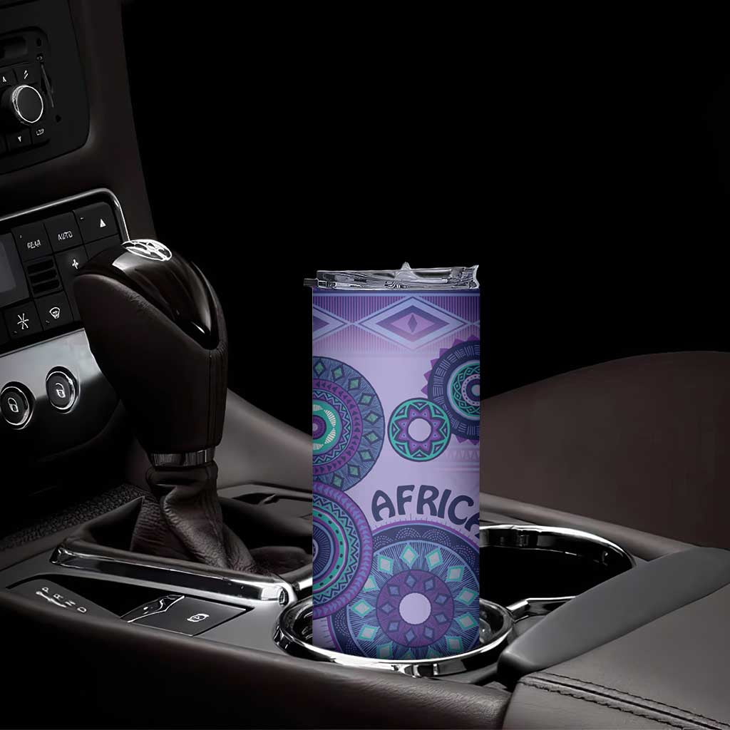 Africa Tribal Traditional Pattern Skinny Tumbler Purple Motif - Wonder Print Shop