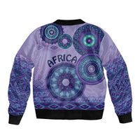 Africa Tribal Traditional Pattern Sleeve Zip Bomber Jacket Purple Motif - Wonder Print Shop