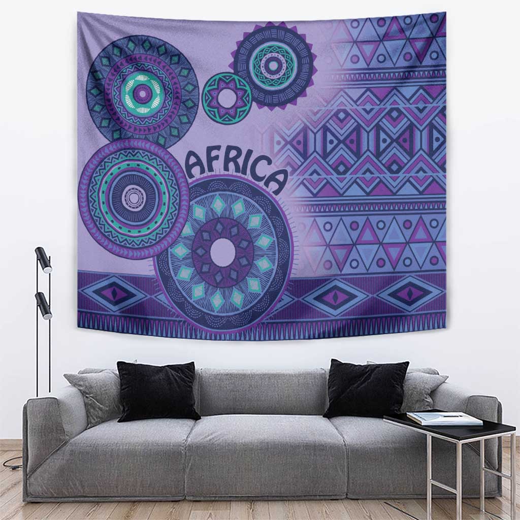 Africa Tribal Traditional Pattern Tapestry Purple Motif - Wonder Print Shop
